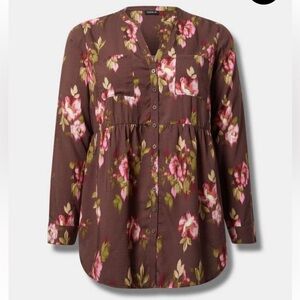 Torrid Emma Babydoll Challis Tunic Sz 3 (22-24)  NWT